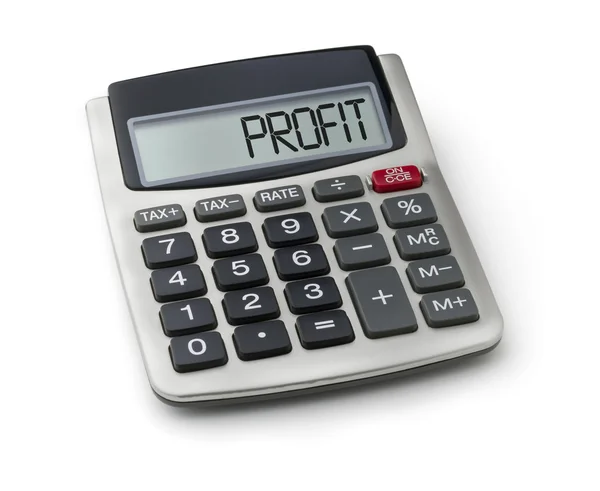 Kalkulačka s slovo zisk na displeji — Stock fotografie