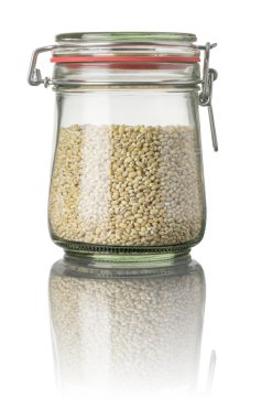Pearl barley in a jar clipart