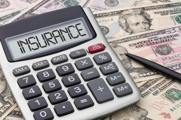 Calculator with money - Insurance — Stock Photo, Image