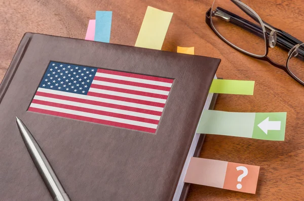 Cuaderno con la bandera de los Estados Unidos —  Fotos de Stock