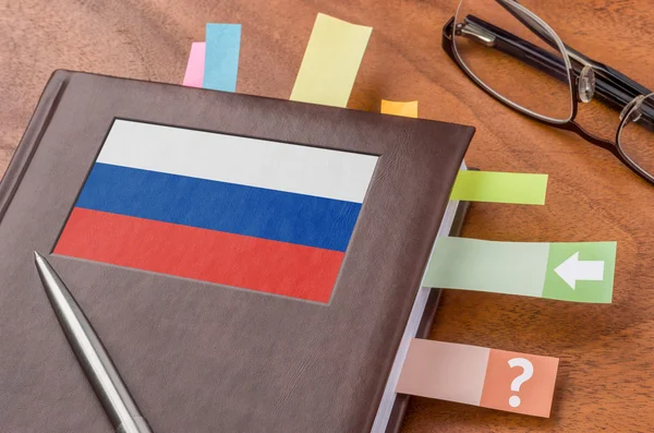 Laptop met de vlag van Rusland — Stockfoto