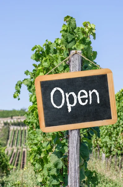 Tableau noir dans les vignes - Ouvert — Photo