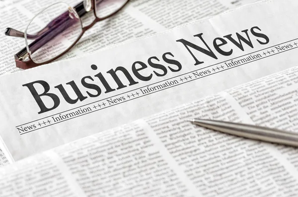 A newspaper with the headline Business News — Stock Photo, Image