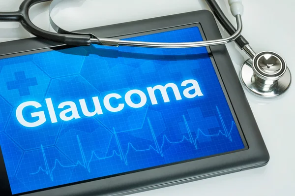 Compressa con la diagnosi Glaucoma sul display — Foto Stock