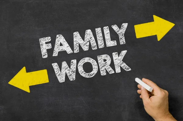 Family or Work written on a blackboard — Stock Photo, Image