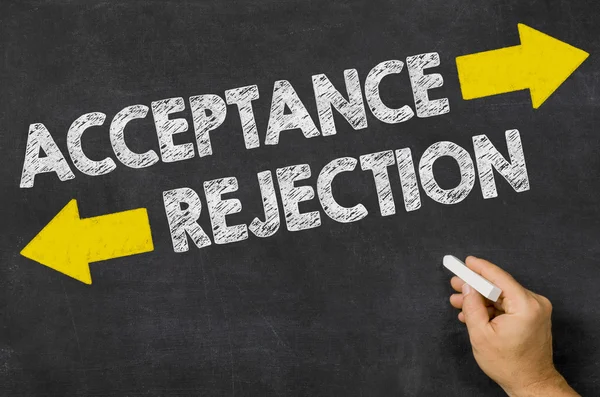 Acceptance or Rejection written on a blackboard — Stock Photo, Image