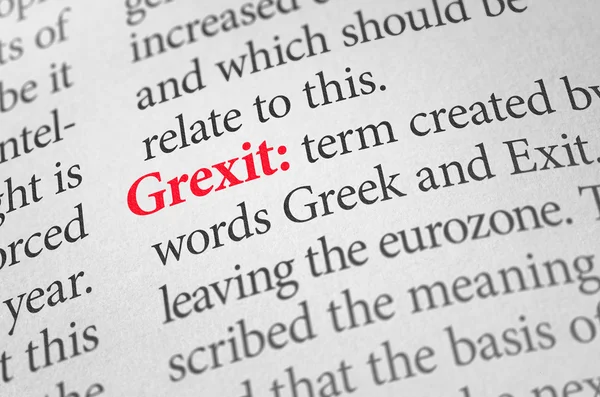 Definition of the word Grexit in a dictionary — Stok fotoğraf