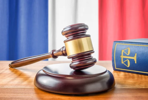 A gavel and a law book - France — Stock Photo, Image