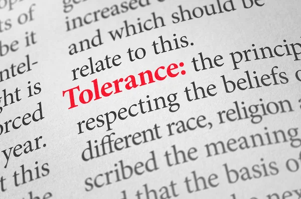 Definition of the word Tolerance in a dictionary — Zdjęcie stockowe