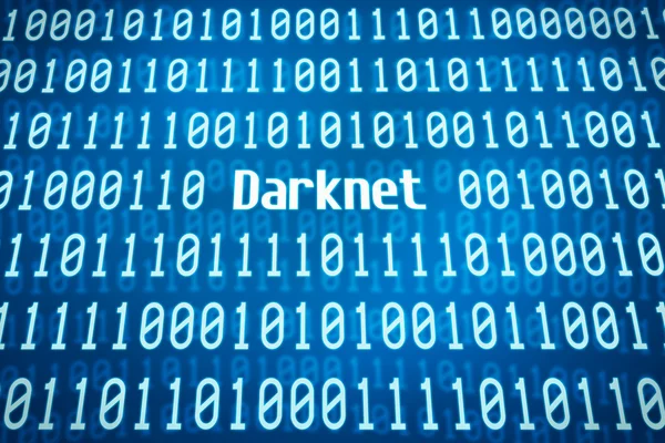 Binaire code met het woord Darknet in het midden — Stockfoto
