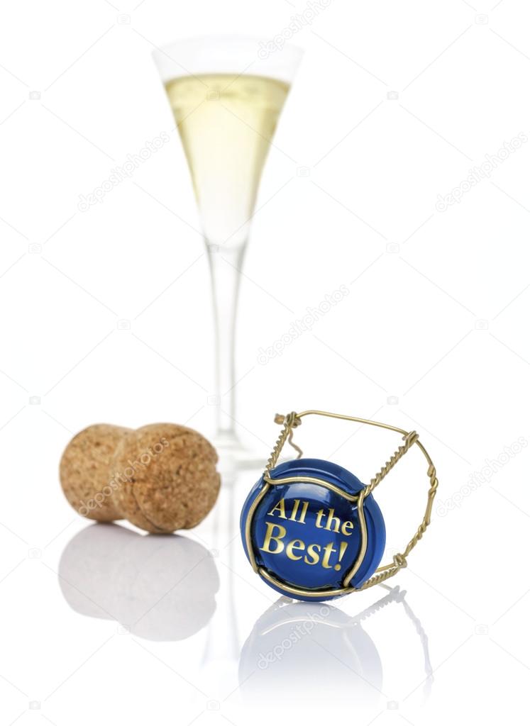 Tappo Champagne con l'iscrizione All the Best - Foto Stock: Foto, Immagini  © Zerbor 79949396