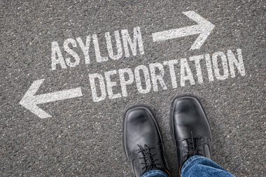 Decision at a crossroad - Asylum or Deportation clipart