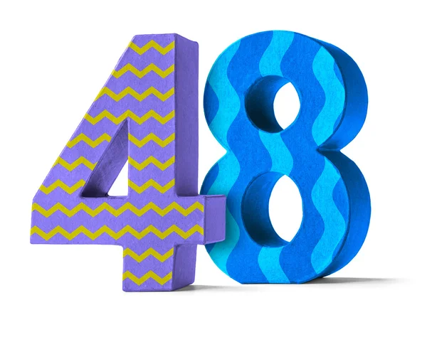 Papel colorido Número Mache sobre un fondo blanco - Número 48 —  Fotos de Stock