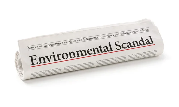 Giornale laminato con il titolo Scandalo ambientale — Foto Stock