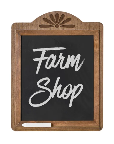 Un panneau de tableau sur fond blanc - Farm Shop — Photo