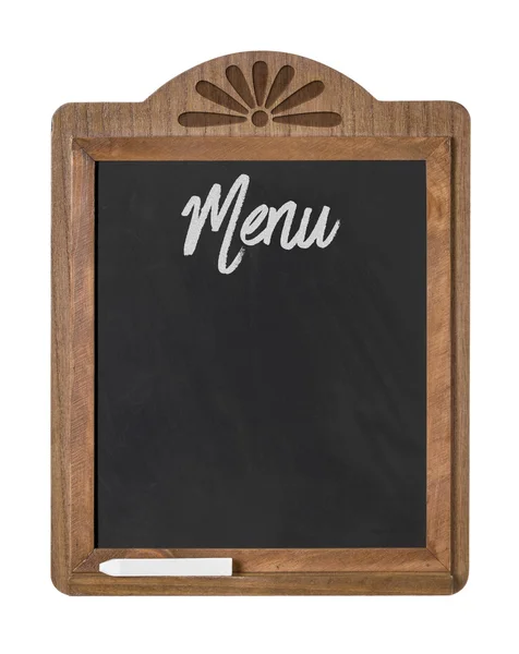 A chalkboard sign on a white background - Menu — Stock Photo, Image