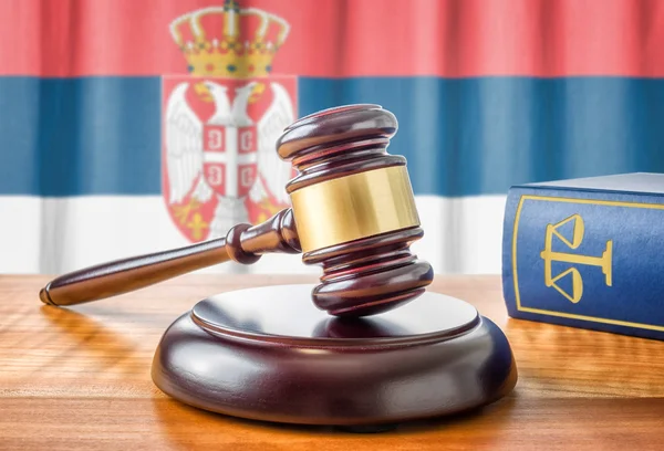 A gavel and a law book - Serbia — Stock Photo, Image