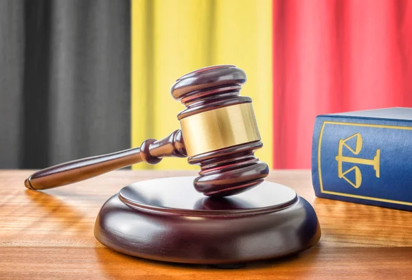 망치와 법률 책-벨기에 — 스톡 사진