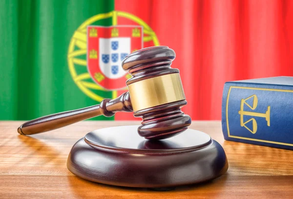 A gavel and a law book - Portugal — Stock Photo, Image