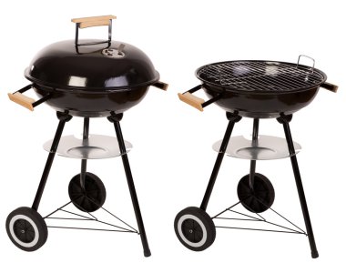 Barbekü Izgara üzerinde beyaz izole