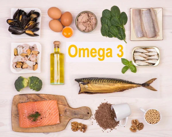 Potraviny bohaté na omega-3 mastných kyselin — Stock fotografie