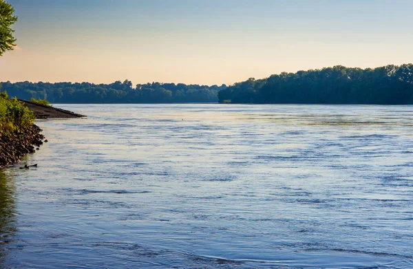 View Waters Mississippi Missouri Rivers Merging Together Flowing South Tree Royalty Free Stock Photos