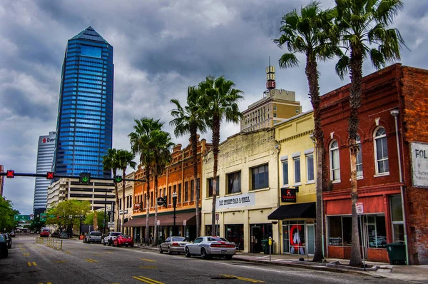Jacksonville Mar 2018 Downtown Shows Mix Historic Modern Architecture Palm — Stock Photo, Image