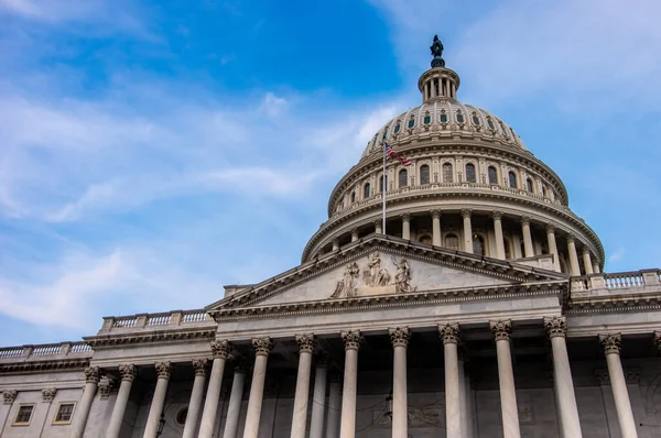 Low Angle View Marble Dome United States Capitol Building Washington Stock Image