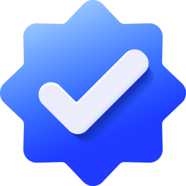 Mavi Kontrol İşareti 3 boyutlu gradyan simgesi rozetleri