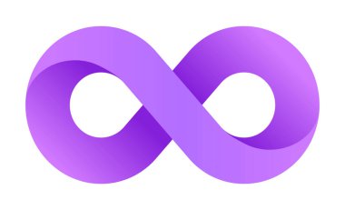 Mor menekşe sonsuz logo simgesi illüstrasyonları