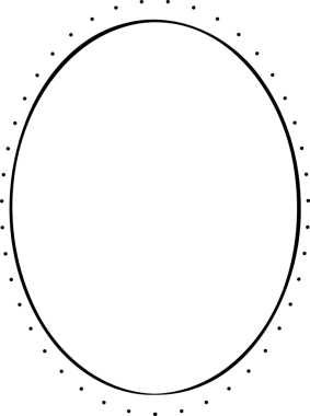 Noktalı Oval Çerçeve Minimum Dekoratif Çizgi Sanatı