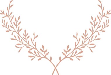 Botanik Zeytin dalı Çiçek Monogram Çerçevesi