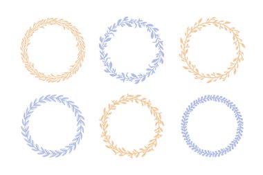 Çember Monogram Çerçeveleri Botanik Laurel Logo Çerçeveleri