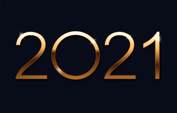 Новым 2021 Годом Дизайн Поздравительной Открытки Векторная Иллюстрация Золотыми Числами — стоковый вектор