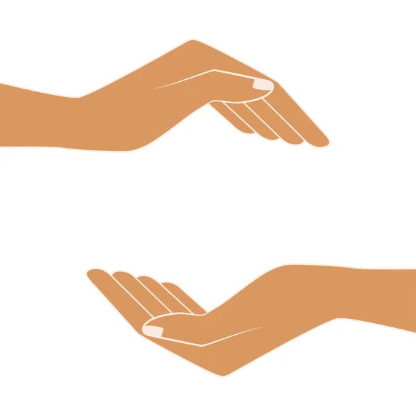 Дві Руки Щось Тримають Зображення Рук Людей Вільне Місце Приміщень — стоковий вектор