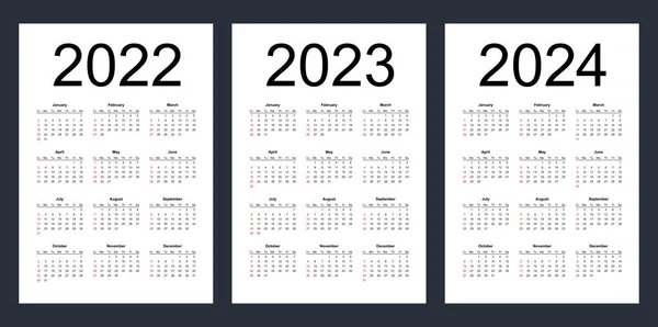 calendrier 2024 modèle ensemble vecteur, la semaine commence