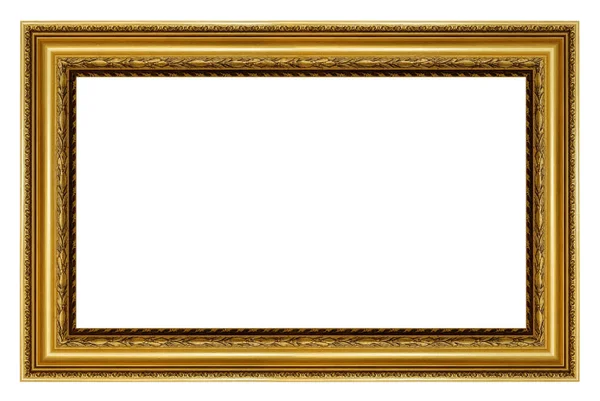 Old Vintage Golden Frame Isolated White Background — Stock Photo, Image