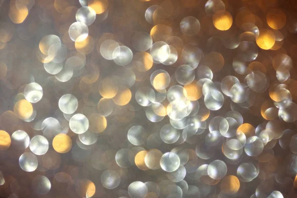 Золоті Срібні Абстрактні Вогні Фон Боке Сяючий Блискучий Блискучий Фон — стокове фото