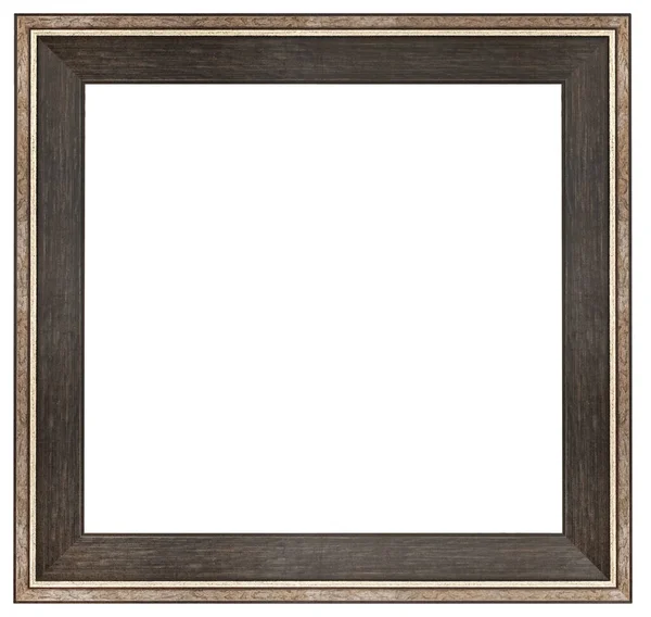 Old Vintage Wooden Brown Frame Isolated White Background — Stock Photo, Image