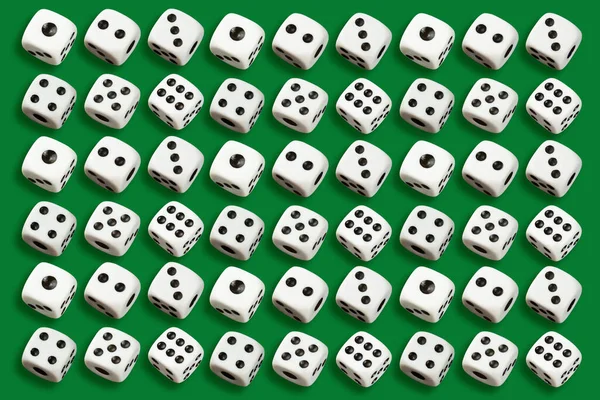 Pattern with dice on green background