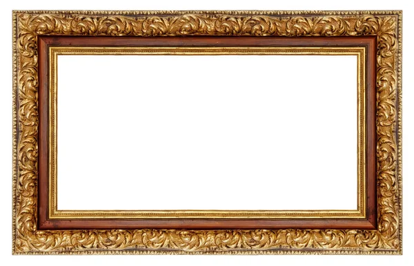 Alter Goldener Vintage Rahmen Auf Weißem Hintergrund — Stockfoto