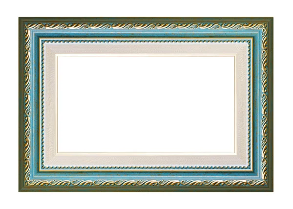 Moldura Vintage Azul Verde Fundo Branco Isolado — Fotografia de Stock