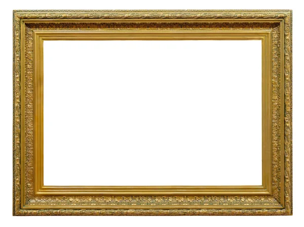 Old Vintage Golden Frame Isolated White Background — Stock Photo, Image