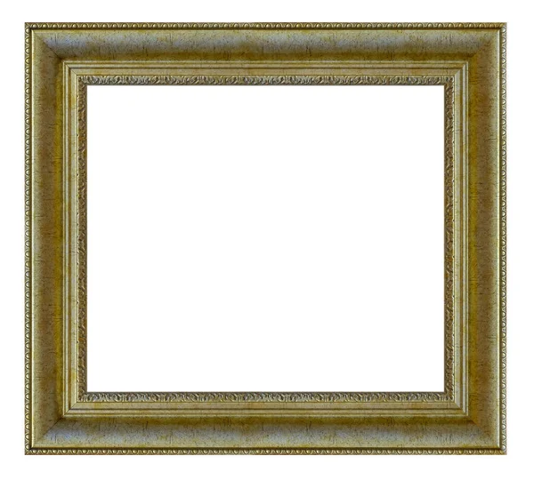 Old Style Vintage Golden Frame Isolated White Background — Stock Photo, Image