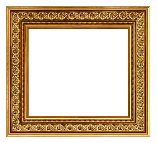 Old Style Vintage Golden Frame Isolated White Background — Stock Photo, Image