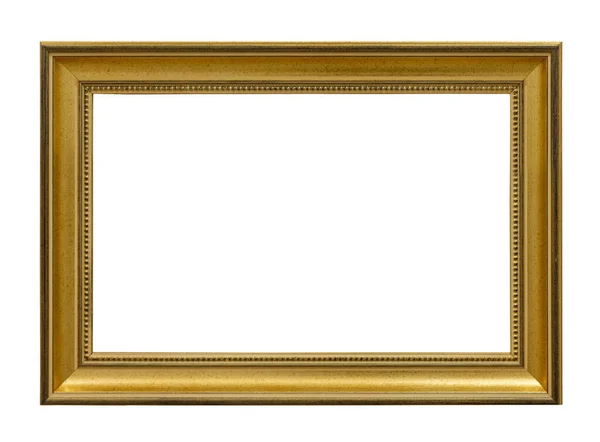 Oude Stijl Vintage Gouden Frame Geïsoleerd Een Witte Achtergrond — Stockfoto