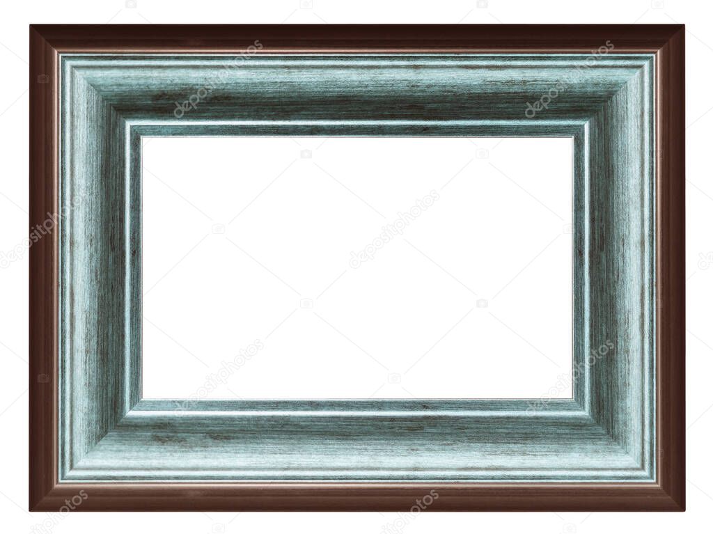 Vintage silver frame isolated on a white background