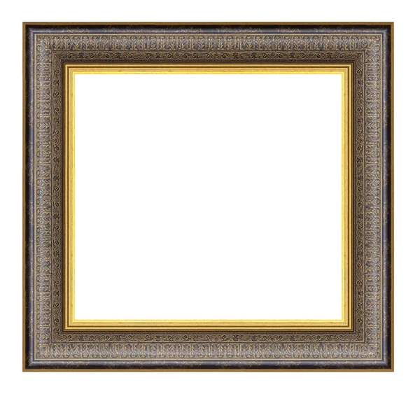 Old Style Vintage Golden Frame Isolated White Background — Stock Photo, Image