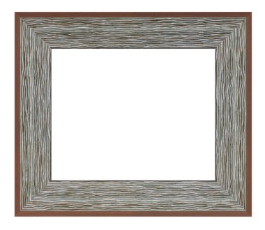 Beyaz arkaplanda izole edilmiş eski tarz gri çerçeve