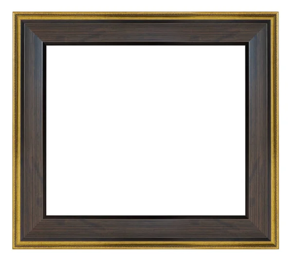 Old Style Vintage Brown Golden Frame Isolated White Background — Stock Photo, Image